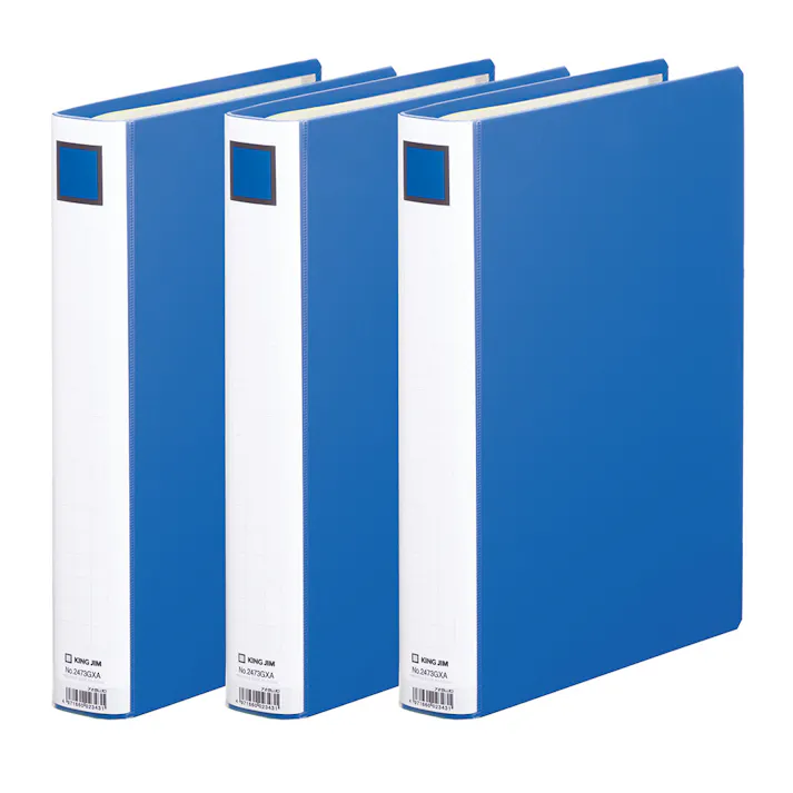 キングジム キングファイル A4縦 30mm ブルー 3冊パック 2473GXA-3