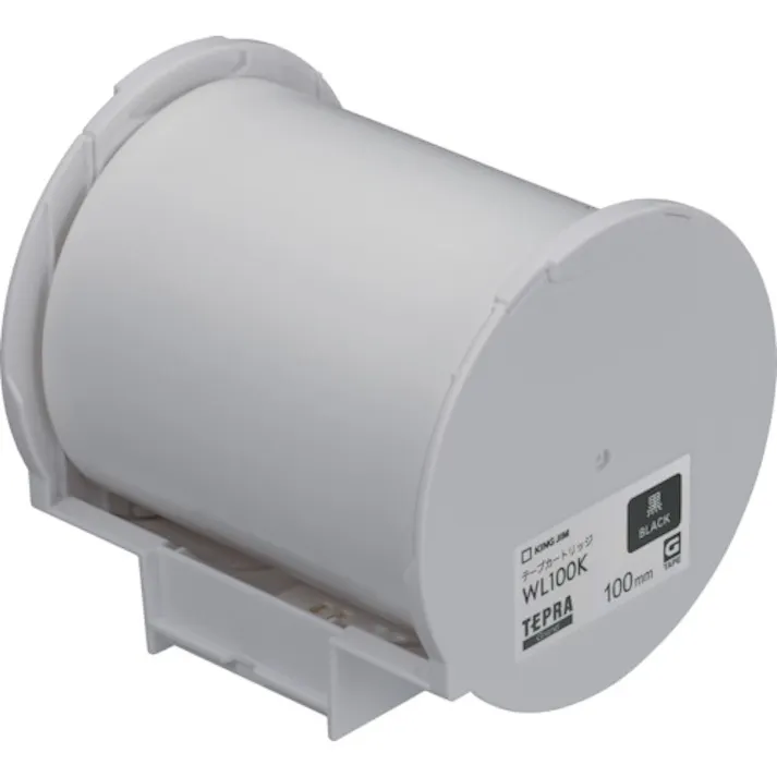 【CAINZ-DASH】キングジム ラベルプリンタ用テープカートリッジ Grandテープカートリッジ 黒100 WL100K【別送品】