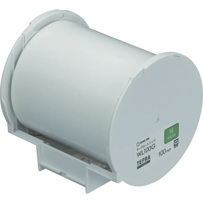 【CAINZ-DASH】キングジム ラベルプリンタ用テープカートリッジ Grandテープカートリッジ 緑100 WL100G【別送品】