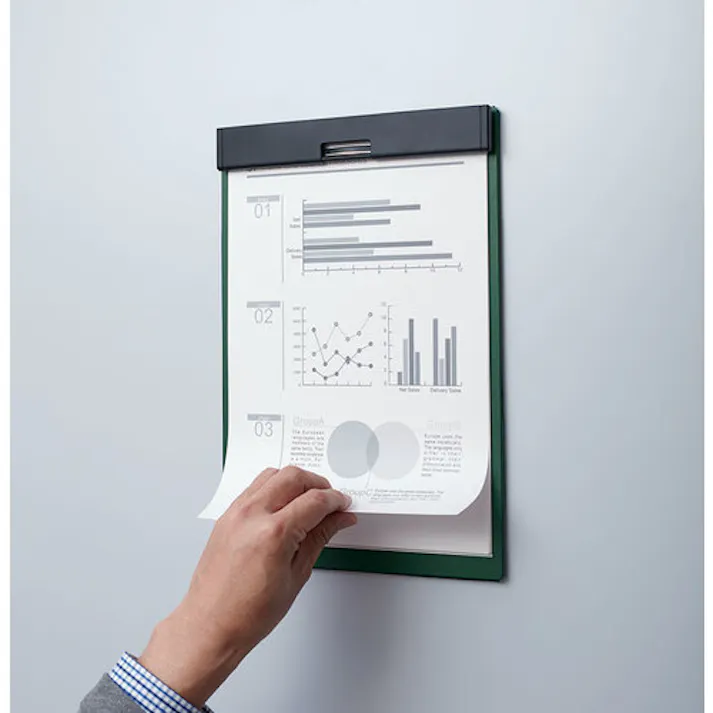 【CAINZ-DASH】キングジム クリツプボ-ド マグフラツプ A4 青 長辺とじ 収納約30枚 背面・底面フラップ付き 5075-B【別送品】