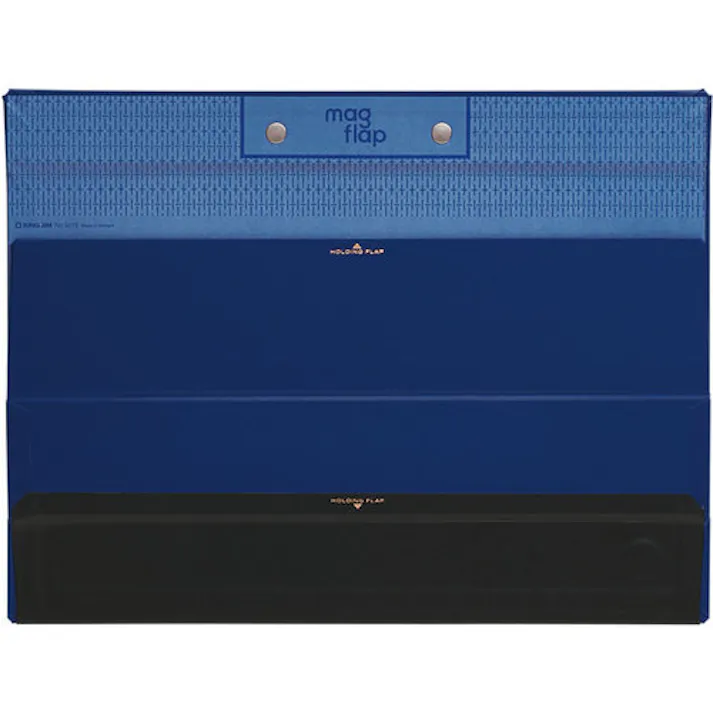 【CAINZ-DASH】キングジム クリツプボ-ド マグフラツプ A4 青 長辺とじ 収納約30枚 背面・底面フラップ付き 5075-B【別送品】