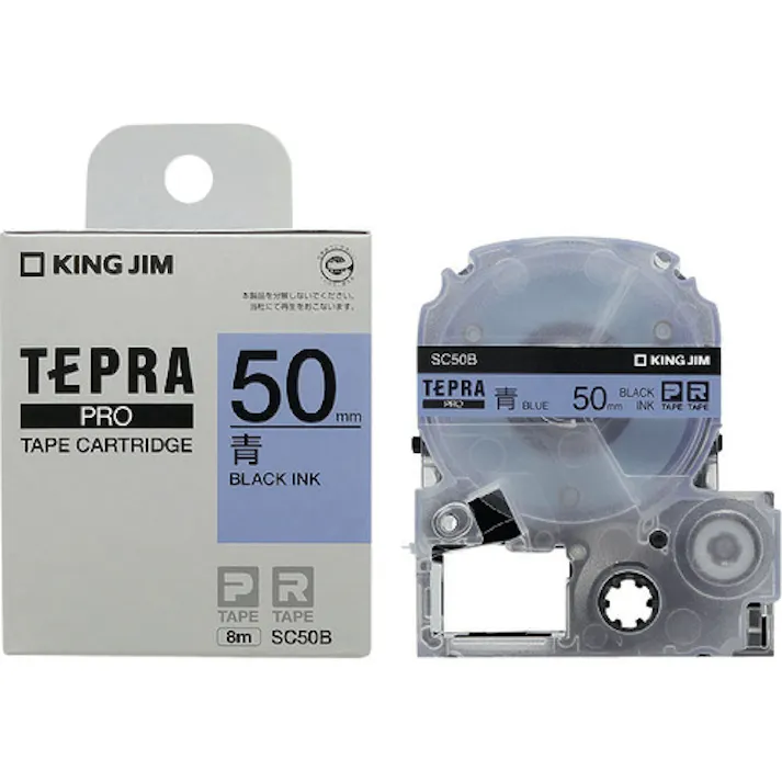 【CAINZ-DASH】キングジム 【純正】「テプラ」PROテープ 50mm 青ラベル/黒文字 長さ8m SC50B【別送品】