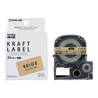 キングジム テプラ TEPRA PRO テープ クラフト紙 24mm 黒文字 SPK24J