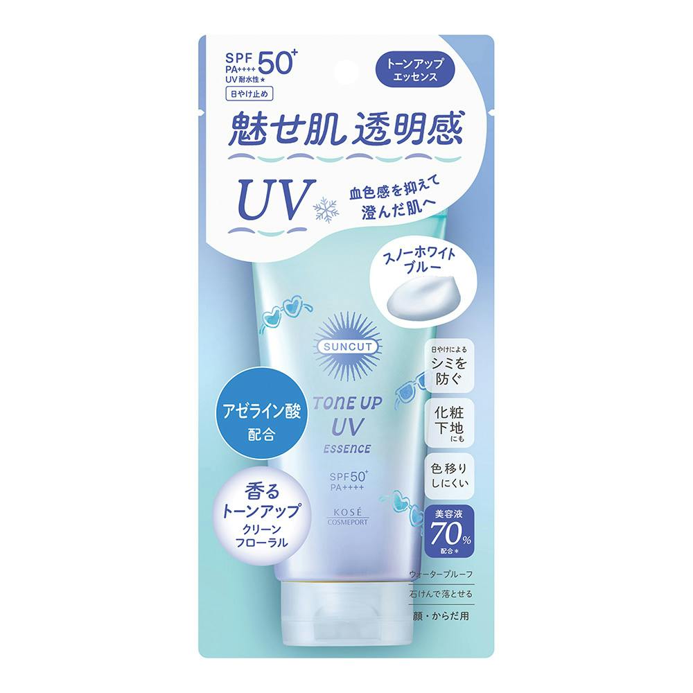 サンカット トーンアップUVエッセンス スノーホワイトブルー SPF50+ PA++++ 80g 顔 からだ