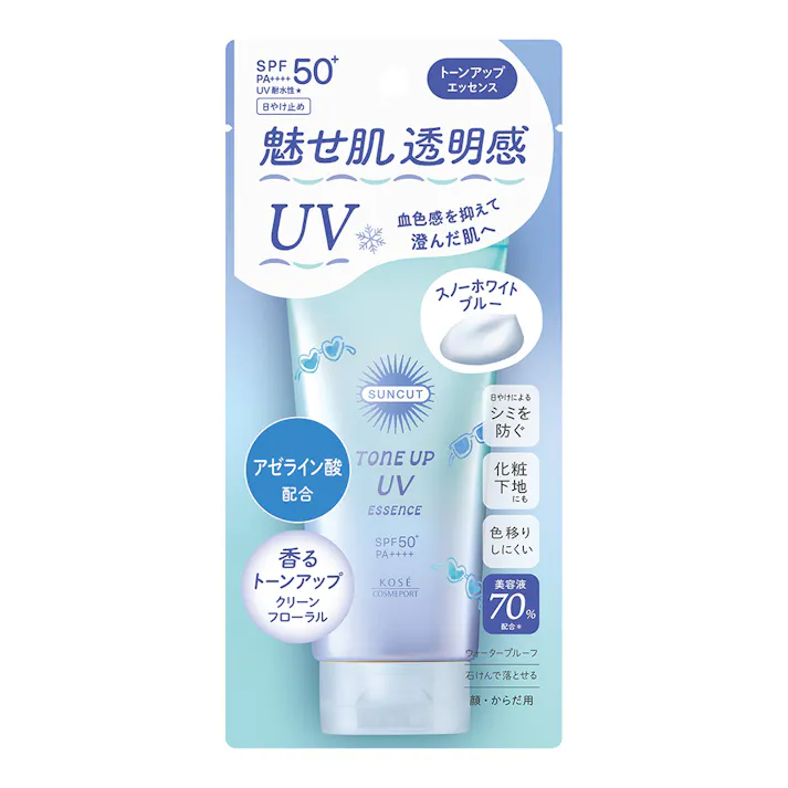 サンカット トーンアップUVエッセンス スノーホワイトブルー SPF50+ PA++++ 80g 顔 からだ