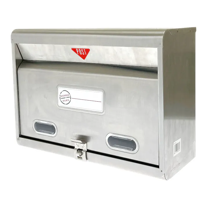 家庭用郵便ポスト シルバー PS-50H 幅36.1cm 高さ26cm 奥行15.1cm