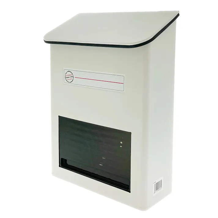 家庭用郵便ポスト 縦型スチールポスト ホワイト FH-20(W) 幅25.5cm 高さ33.5cm 奥行12cm