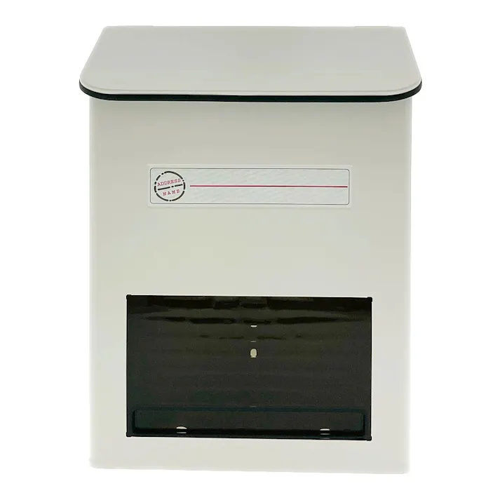 家庭用郵便ポスト 縦型スチールポスト ホワイト FH-20(W) 幅25.5cm 高さ33.5cm 奥行12cm