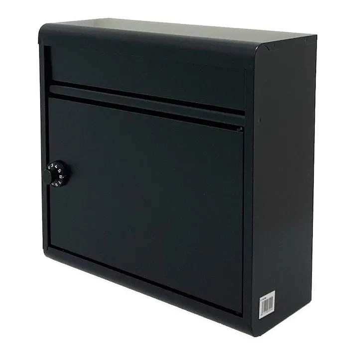 片手で開閉ポスト ダイヤル錠付 マットブラック FH-614DK(MBK) 郵便ポスト 幅37cm 高さ35cm 奥行15.5cm