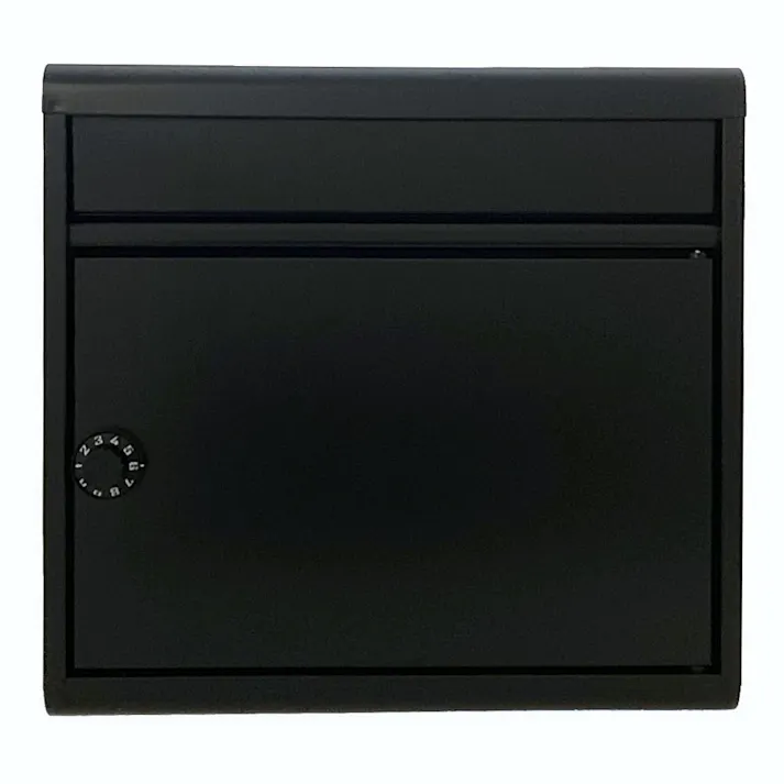 片手で開閉ポスト ダイヤル錠付 マットブラック FH-614DK(MBK) 郵便ポスト 幅37cm 高さ35cm 奥行15.5cm