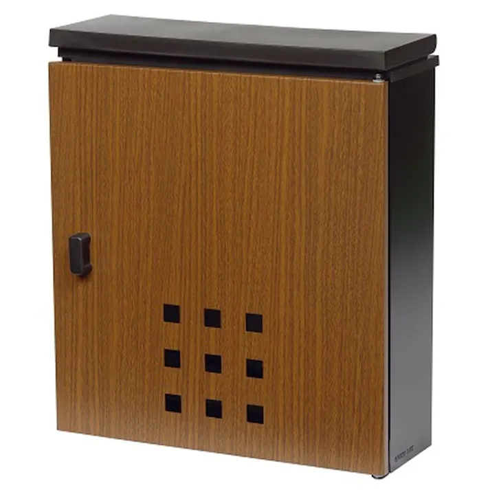 縦型木目調メール便ポスト 木目/マットブラック FHM-220(MBK) 郵便ポスト 幅32cm 高さ36cm 奥行12.5cm