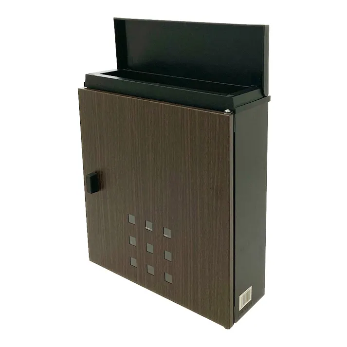 縦型木目調メール便ポスト 木目/マットブラック FHM-220(MBK) 郵便ポスト 幅32cm 高さ36cm 奥行12.5cm