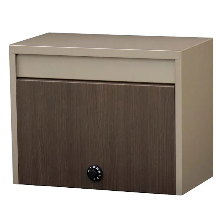 木目調大型ポストダイヤル錠 チタングレー FHM-70D(TGY) 幅43cm 高さ33cm 奥行25cm