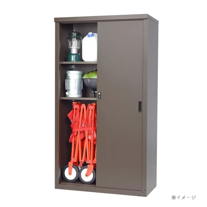 家庭用収納庫 幅89cm 奥行47cm 高さ162cm ブラウン HS-162(AMBR)