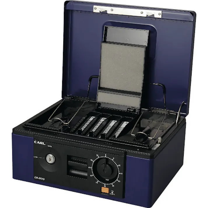 【CAINZ-DASH】カール事務器 手提げ金庫 キャッシュボックス CB-8670 ブルー B5サイズ CB-8670【別送品】