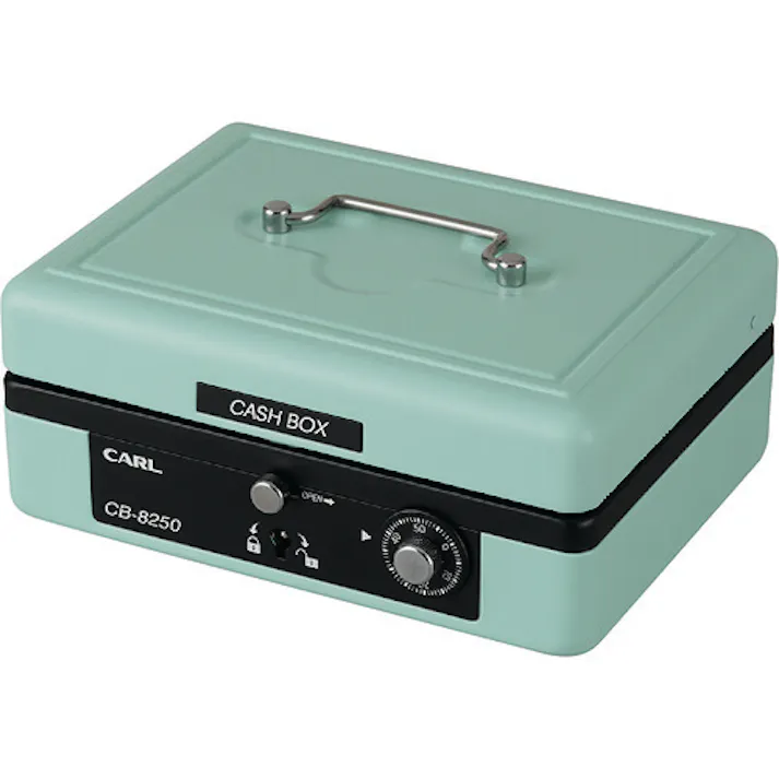 【CAINZ-DASH】カール事務器 手提げ金庫 キャッシュボックス CB-8250-U ライトグリーン A6サイズ CB-8250-U【別送品】