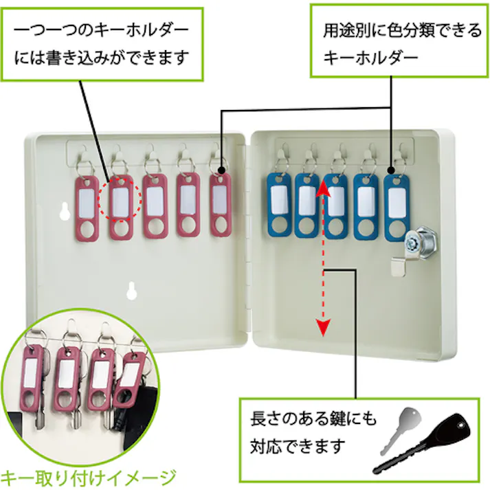 【CAINZ-DASH】カール事務器 キーボックス(コンパクトタイプ) CKB-C10-I 鍵収納数10個 CKB-C10-I【別送品】