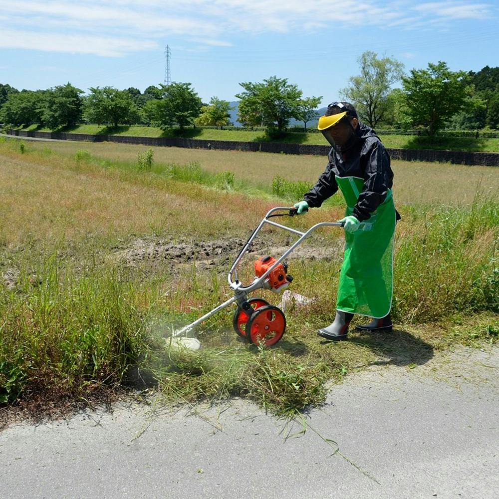 工進(KOSHIN) 手押し式 エンジン 草刈機 刈払機 EBC-35C 4サイクル 排気量 35cc ナイロン コード キャリー 簡単 折り畳 - 1