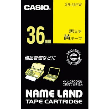 【CAINZ-DASH】カシオ計算機 ネームランド用テープカートリッジ　粘着タイプ　３６ｍｍ XR-36YW【別送品】