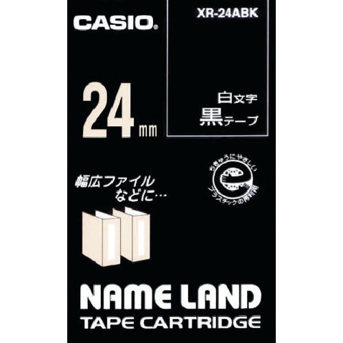 カシオ計算機 ネームランド用黒テープに白文字24mm XR-24ABK ラベルプリンタ用テープカートリッジ カシオ計算機 ネームランド用黒テープに白文字24mm XR-24ABK ラベルプリンタ用テープカートリッジ