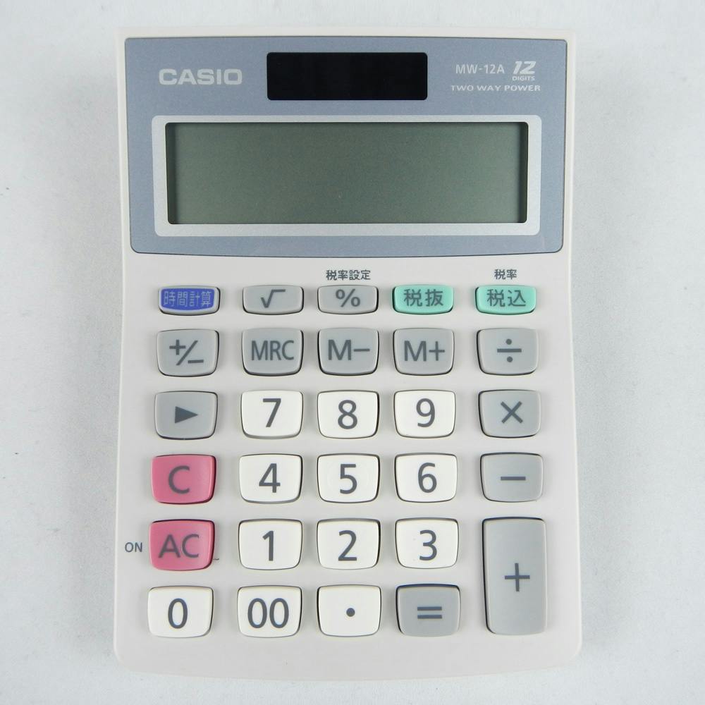 CASIO(カシオ) 電卓 12桁 ミニジャストタイプ MW-12GT-N - オフィス用品