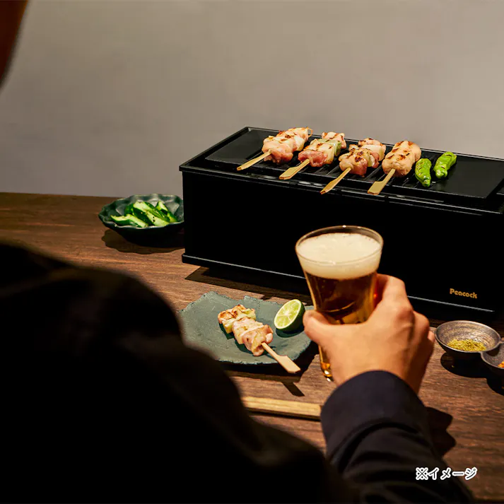 ピーコック魔法瓶 電気炉端焼き器 DINING炉端 ブラック WLV-50