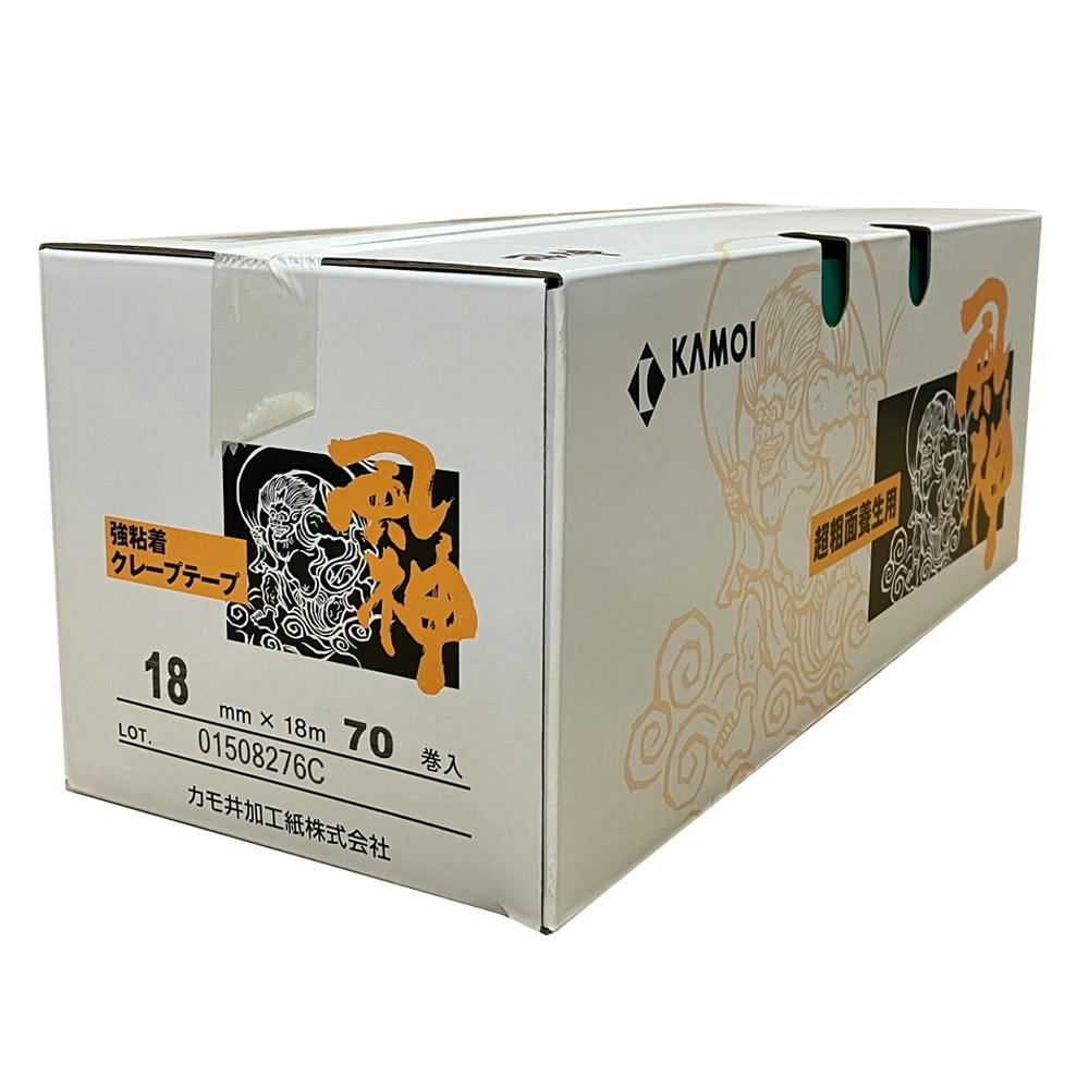 カモイ 風神 強粘着クレープテープ 18mm×18m 小箱
