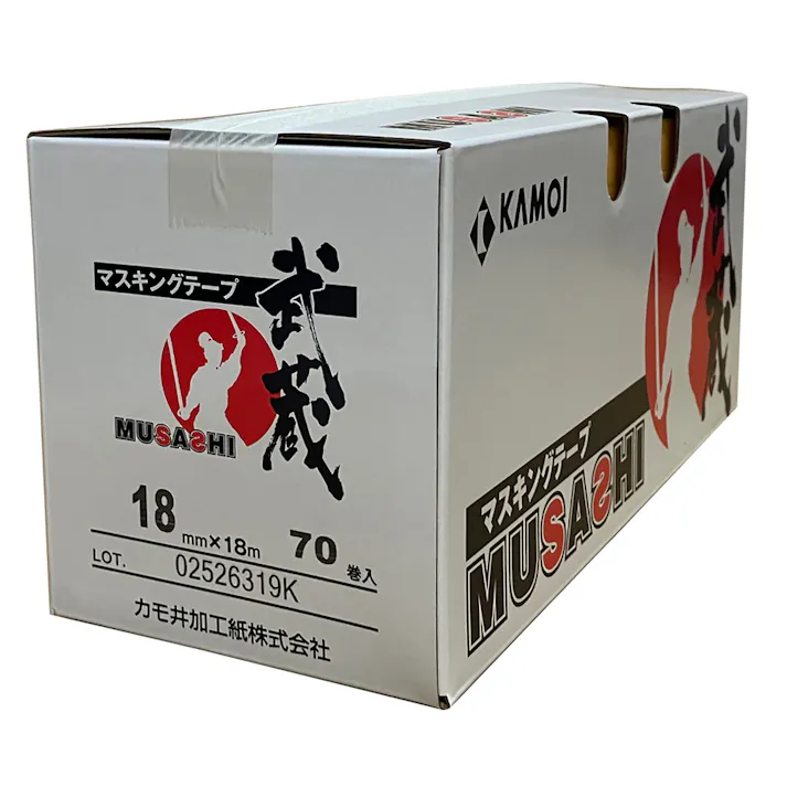 カモイ 武蔵 マスキングテープ 18mm×18m 小箱