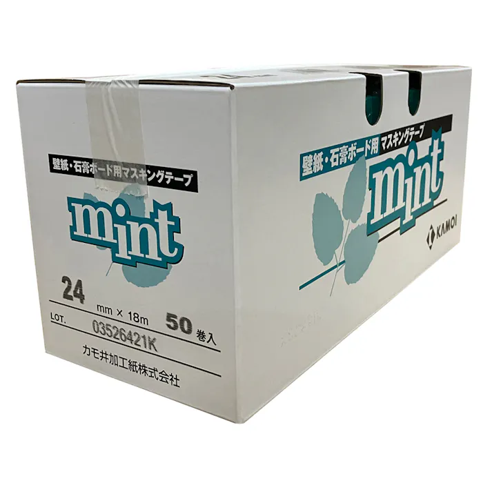 カモイ ミント 壁紙・石膏ボード用マスキングテープ 24mm×18m 小箱