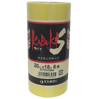 カモ井加工紙 KABUKI-S 建築塗装用 マスキングテープ 20mm×18m 6巻入