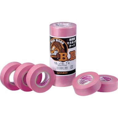 【CAINZ-DASH】カモ井加工紙 マスキングテープ車両塗装用　幅１８ｍｍ×長さ１８ｍ　ピンク【別送品】