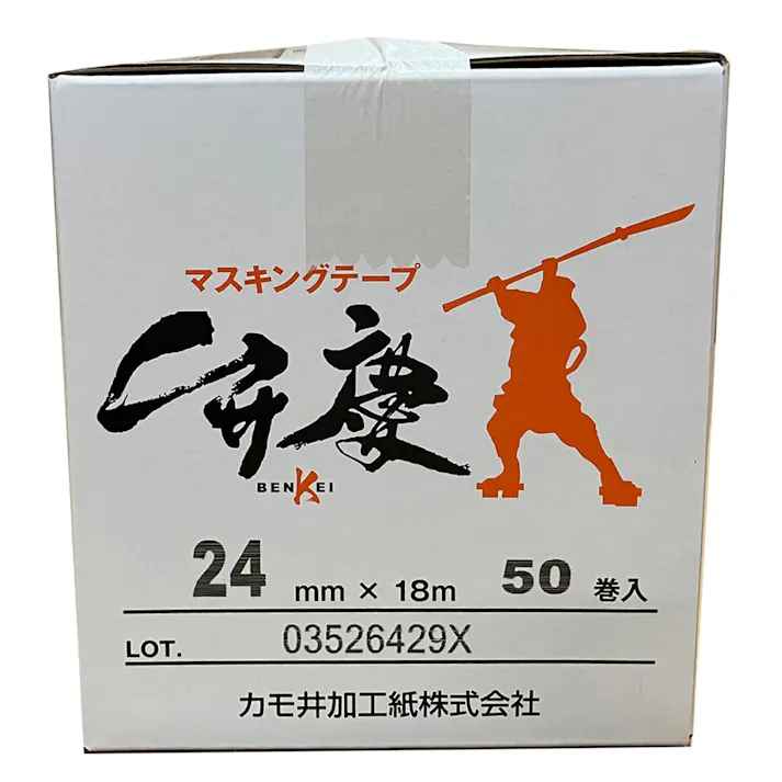 マスキングテープ 弁慶 建築塗装用 幅24mm×長さ18m 50巻入 小箱