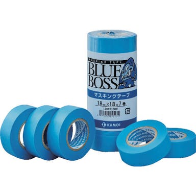 【CAINZ-DASH】カモ井加工紙 マスキングテープ塗装用　幅１２ｍｍ×長さ１８ｍ　ブルー BLUEBOSSJAN-12【別送品】