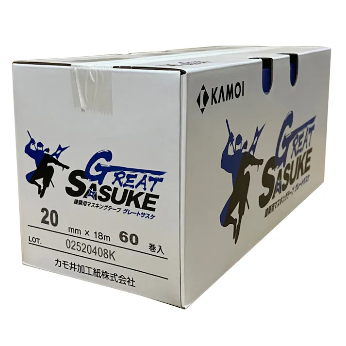 カモイ GREAT SASUKE 建築用マスキングテープ 20mm×18m 小箱