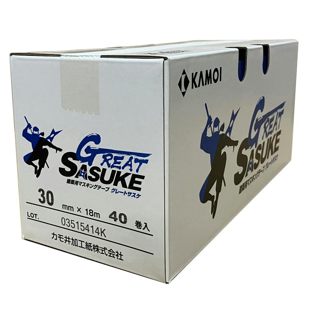 カモイ GREAT SASUKE 建築用マスキングテープ 30mm×18m 小箱 | ペンキ
