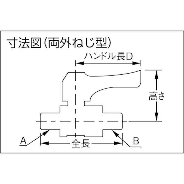 【CAINZ-DASH】カクダイ ミニチュアボールバルブ 呼び径(A)R1/4 全長50.4 ブルー 651-801-6【別送品】