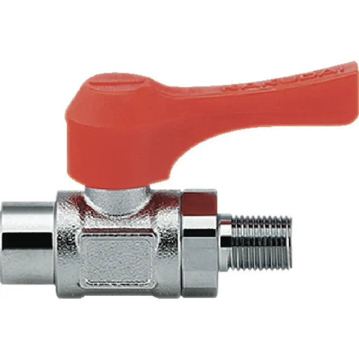 【CAINZ-DASH】カクダイ ミニチュアボールバルブ 呼び径(A)Rc1/8 全長49.4 オレンジ 651-903-3【別送品】