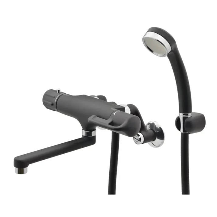 カイダイ サーモスタットシャワー混合栓 マッドブラック E173-042-DS