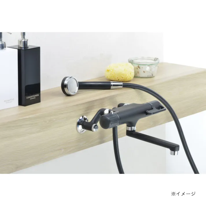 カイダイ サーモスタットシャワー混合栓 マッドブラック E173-042-DS