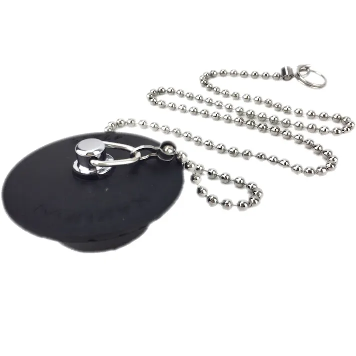 W型バス用ゴム栓くさり付 排水口径 46~49mm用 491-137