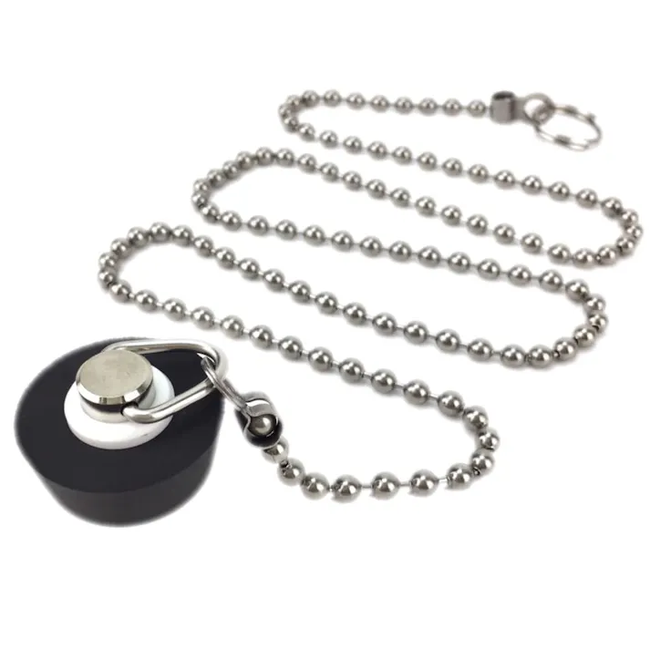 おもり付きバス用ゴム栓くさり付 排水口径 27mm用 491-150