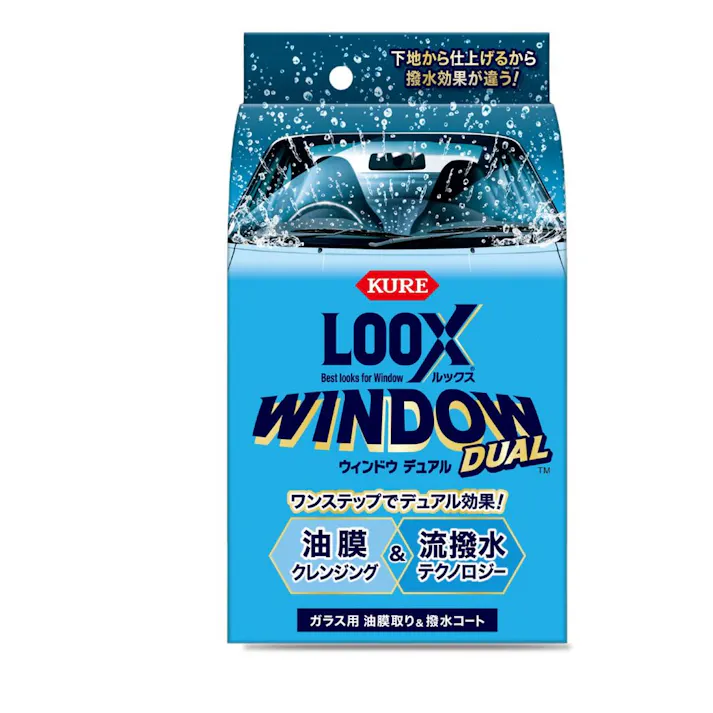 呉工業 KURE 自動車ガラス用油膜取り・撥水コート ルックス ウィンドウ デュアル 80ml