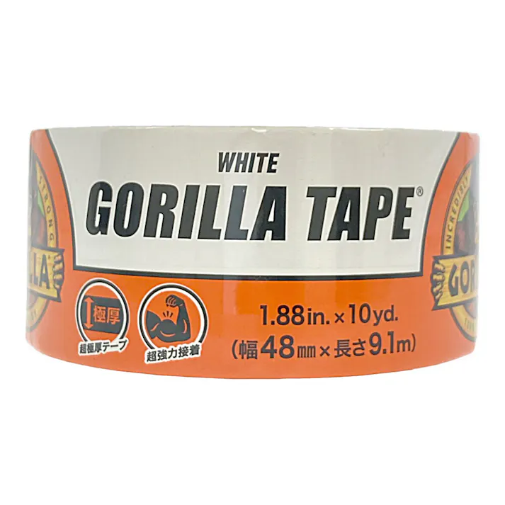 KURE ゴリラ 強力多用途補修テープ ゴリラテープ ホワイト 幅48mm×長さ9.1m×厚さ0.43mm
