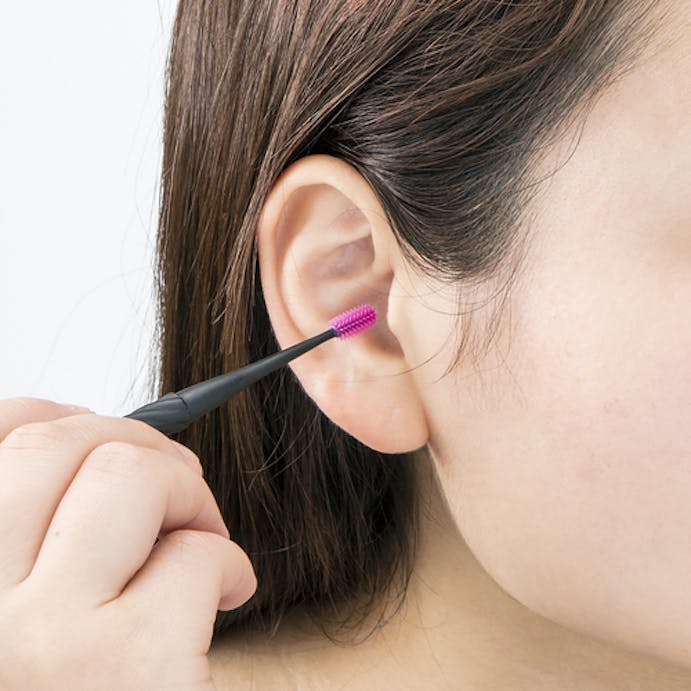 【CAINZ-DASH】グリーンベル らせん式ゴムの耳かき（小さめブラシ）ピンク G-2190【別送品】