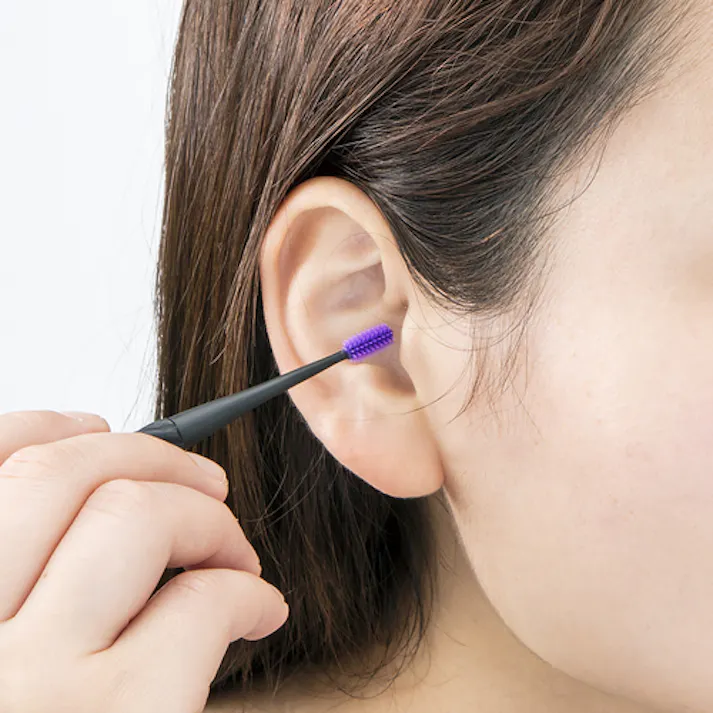 【CAINZ-DASH】グリーンベル らせん式ゴムの耳かき(小さめブラシ)パープル G-2191【別送品】