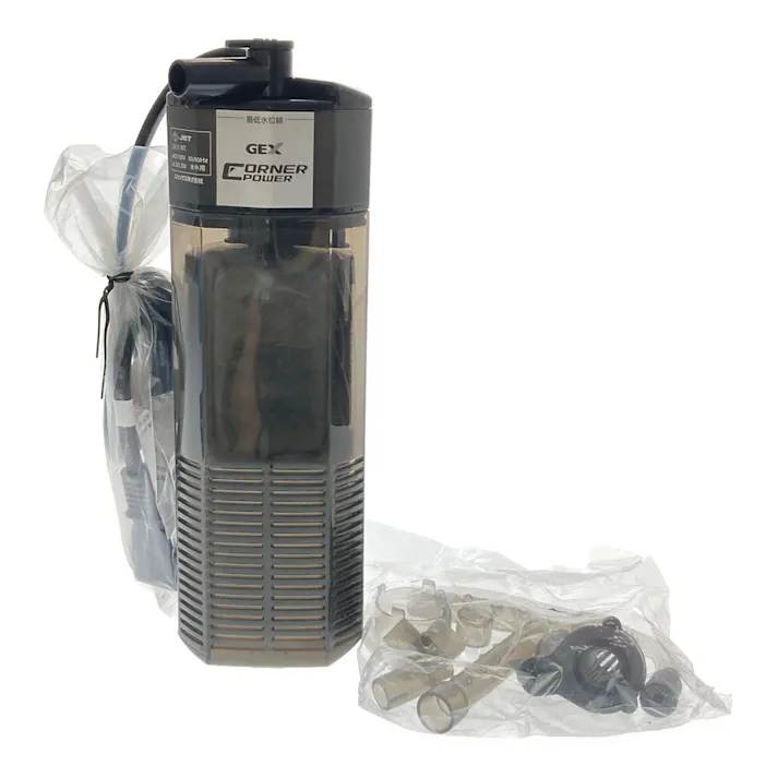 GEX コーナーパワーフィルター2 ブラック コーナーですっきりろ過 水容量60L以下 淡水・海水両用