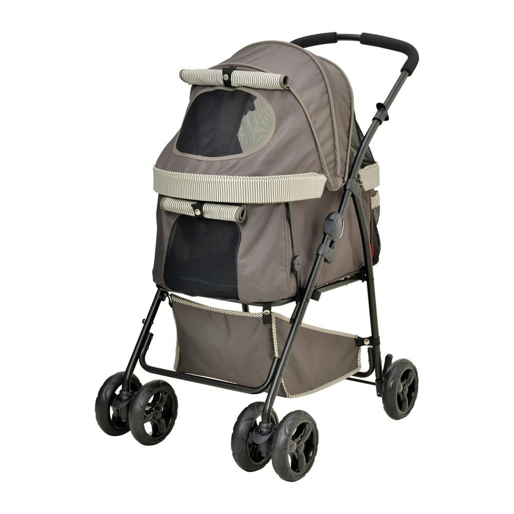 GEX わんわんカート 多頭用 Dxplus ストライプグリーン | ペット用品