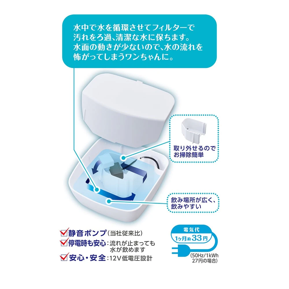 Gex ピュアクリスタルプチ800ml犬用ホワイト 犬用給水器