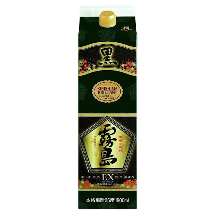 黒霧島EX 芋 25度 パック 1800ml【別送品】