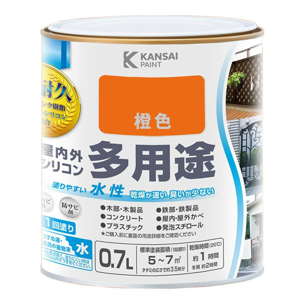 keeevinさん専用ページ KANSAI PAINT 水性屋内外シリコン多用途塗料A 橙色 0.7L【別送品